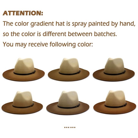 - BROWN OMBRE LADIES STYLISH FEDORA HAT *NEW* main image 4